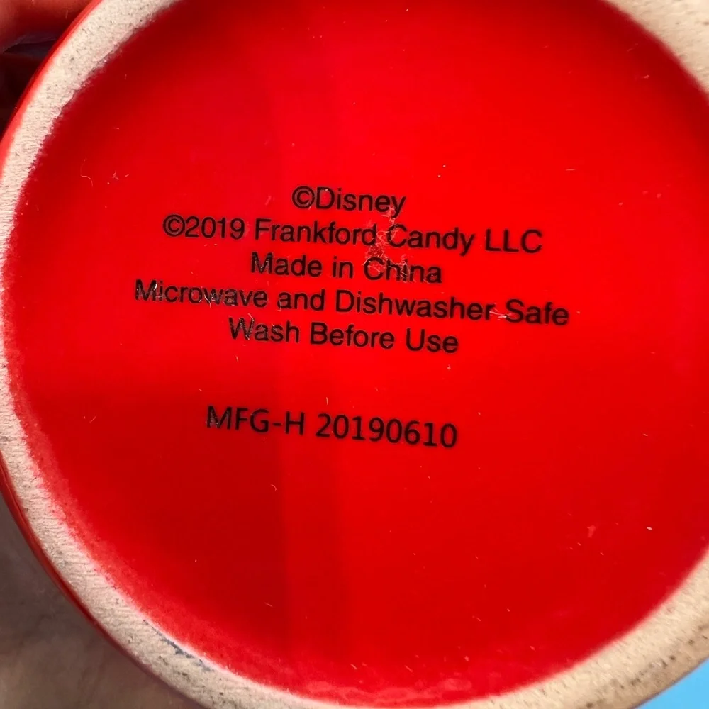 2019 Disney Mickey & Minnie Mouse 12oz Red Christmas Ceramic Cocoa Mug & Spoon
